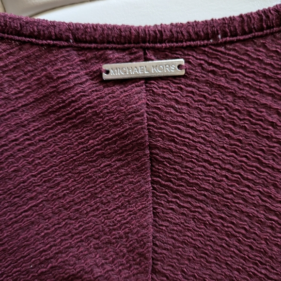 Michael Kors Long Sleeve Peasant Style Blouse Merlot/Burgundy - Picture 12 of 15